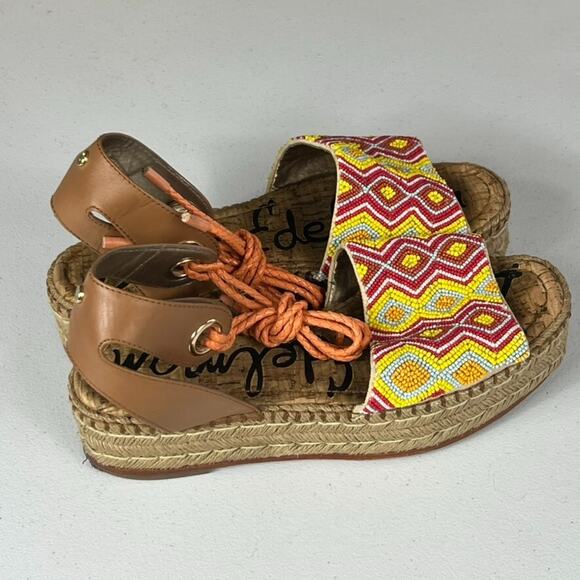 Sam Edelman Neera Espadrille Platform Sandals Women's Size 8.5 Boho Hippie Artsy - Picture 5 of 8